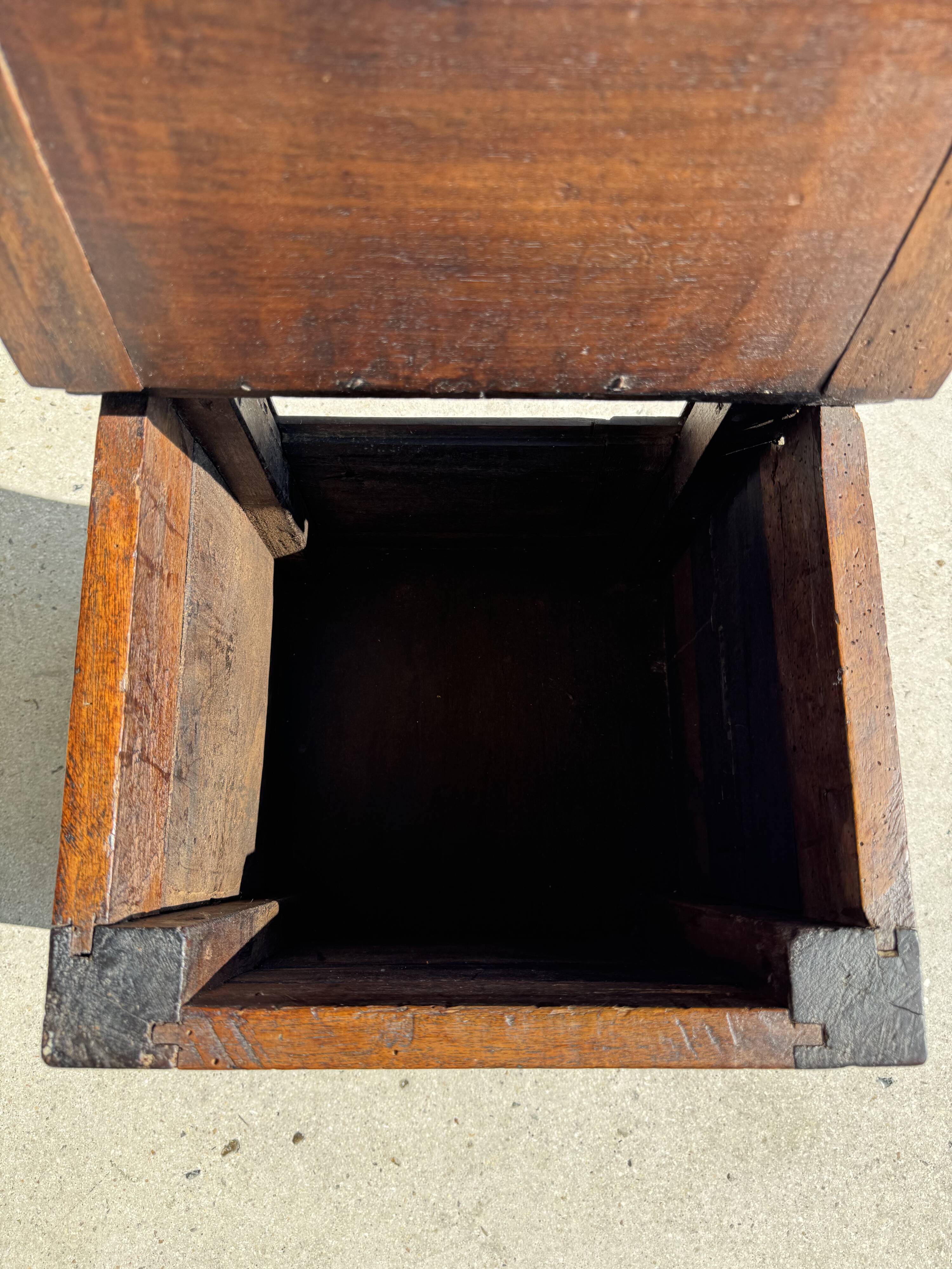 Antique oak storage chair