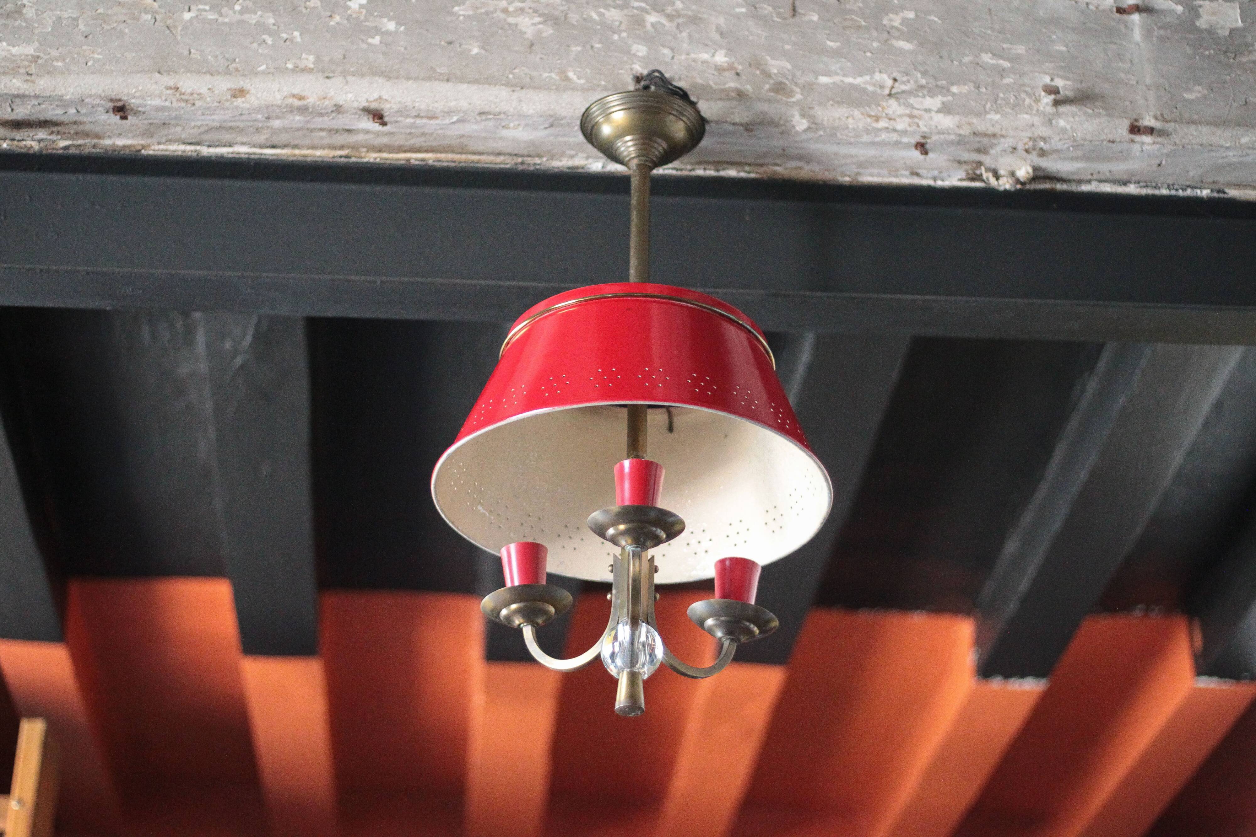 Suspension hot water bottle 3 lights, ceiling lamp, chandelier, vintage ceiling light