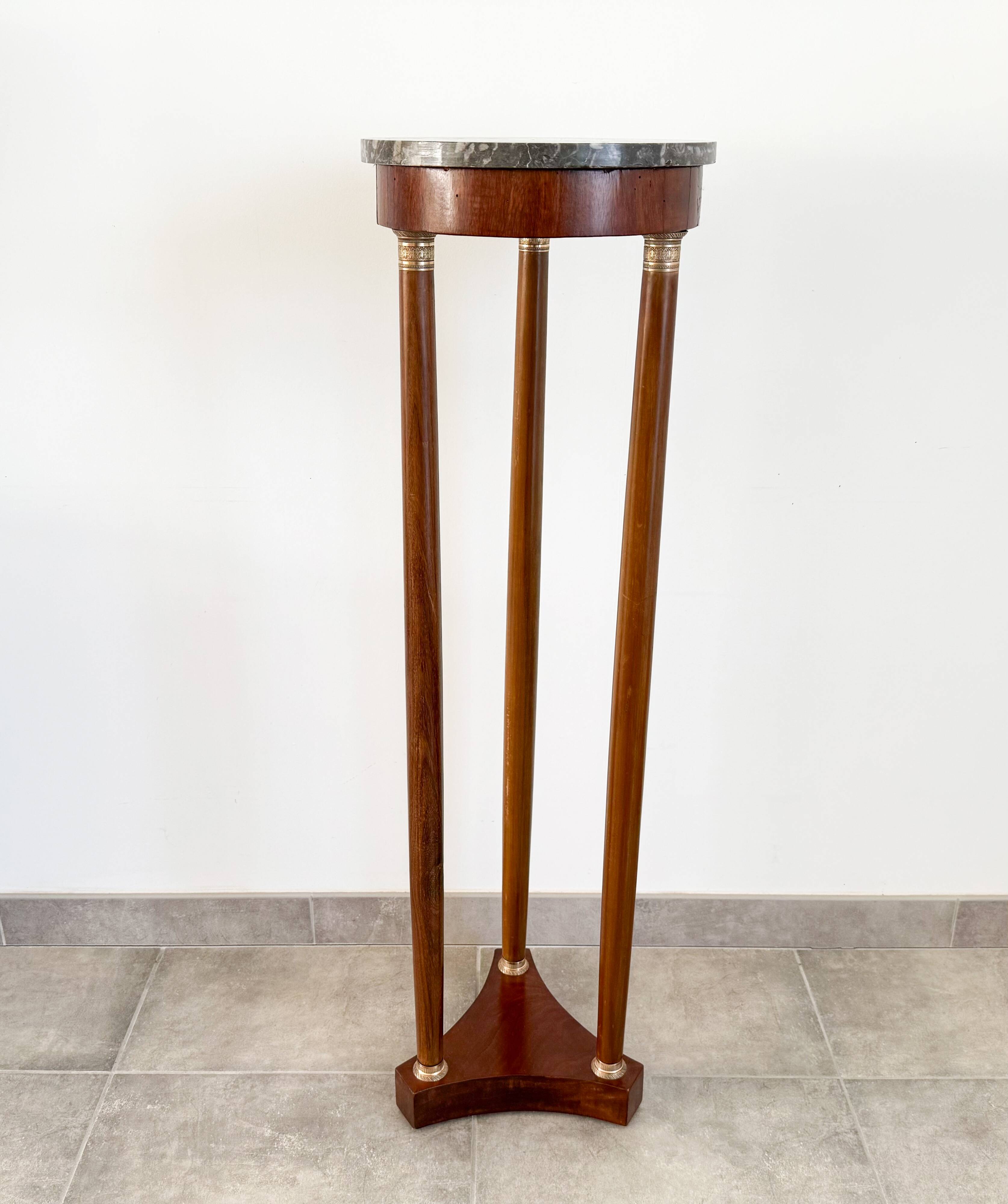 Athenian mahogany and marble side table, Empire style, early 20th century