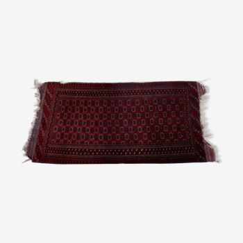 Tapis tekke afghan en laine à franges 215x103cm