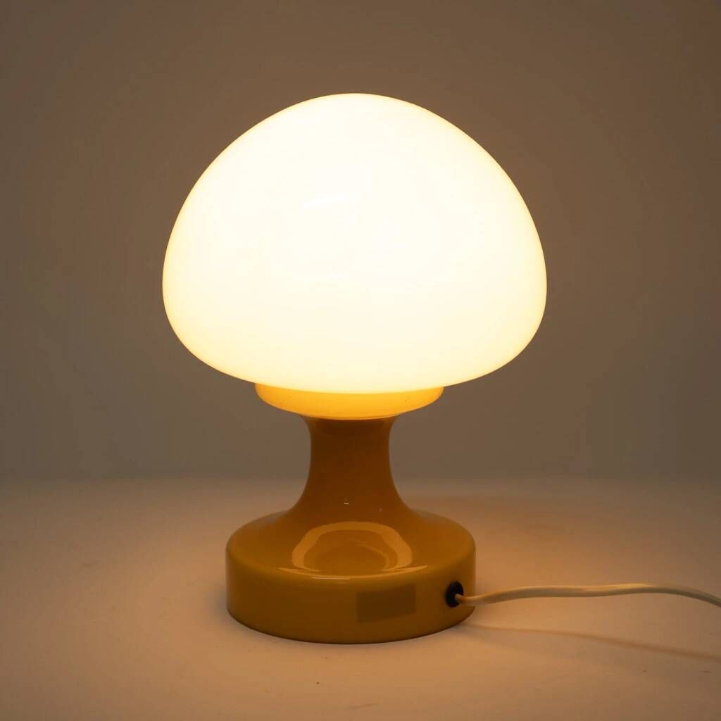 A blown glass table lamp in the Brussels style designed in the 1970s.