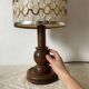 Lampe vintage bois tourné 56 cm , 1970