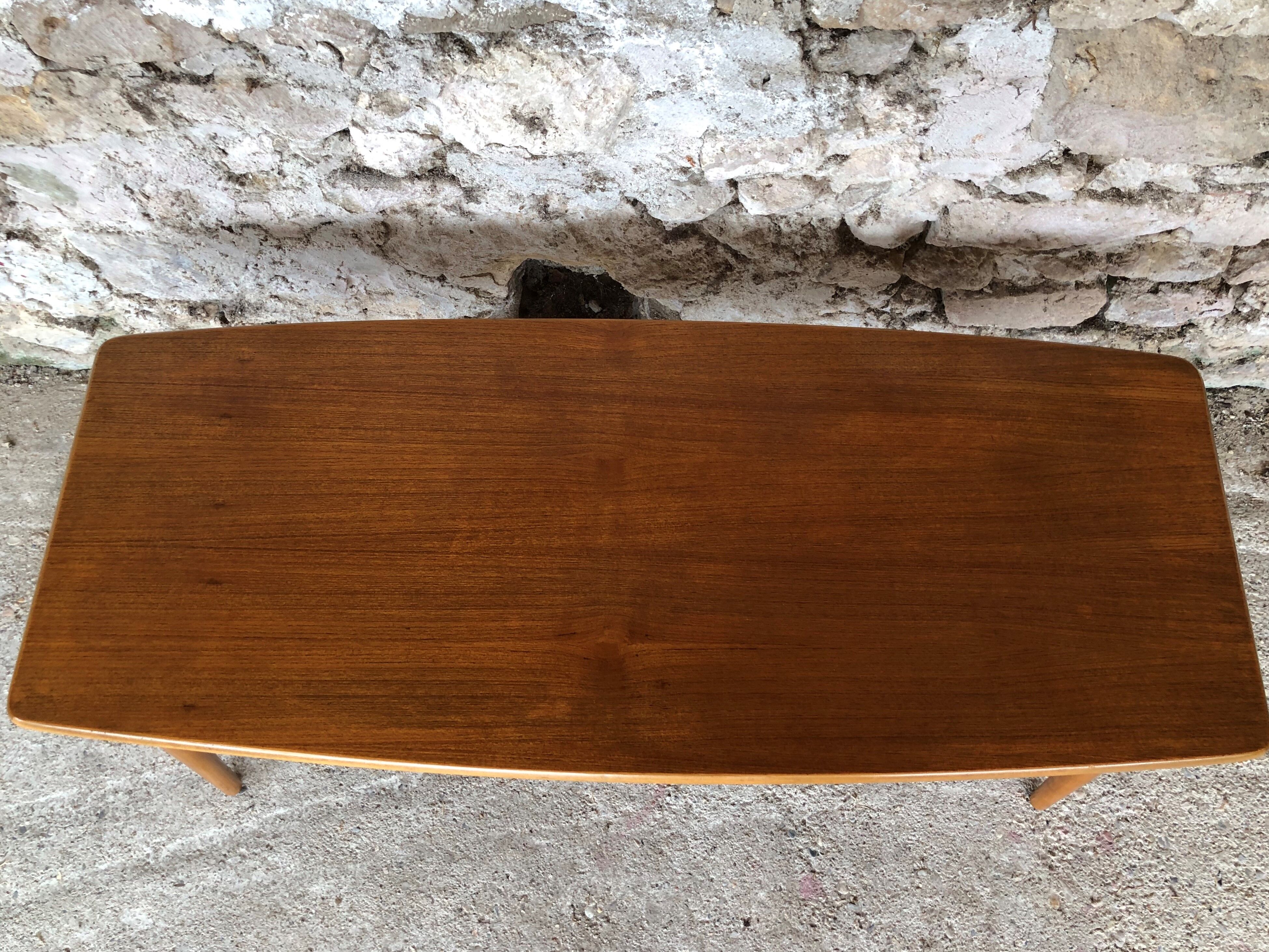 Scandinavian teak coffee table in the 70s