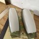 Pair of Veca Fontana wall sconces in smoked and white glass.