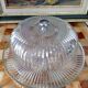 Vintage VMC Reims plat à gâteau et cloche en verre taillé