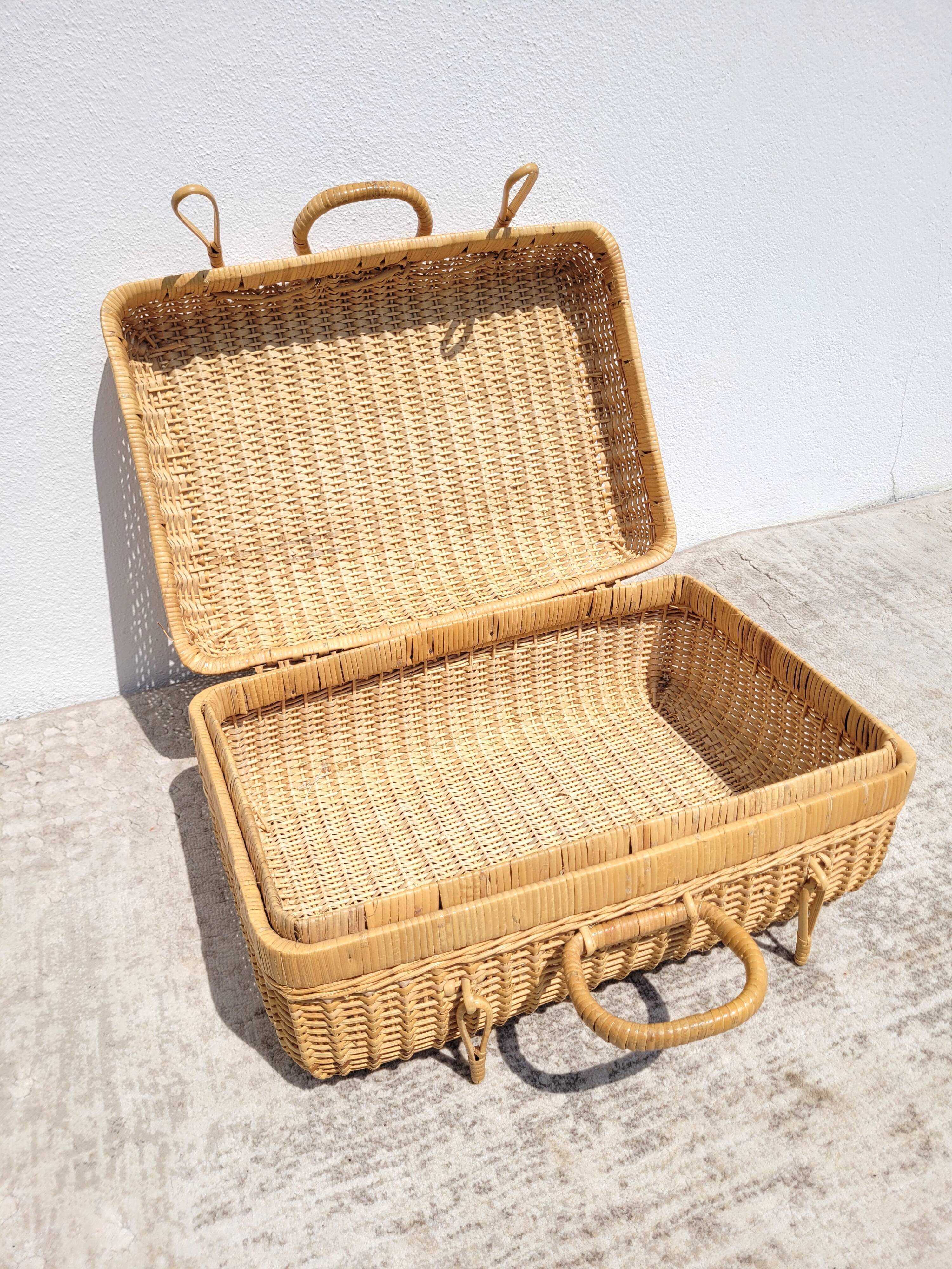 Braided rattan briefcase suitcase