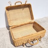Braided rattan briefcase suitcase