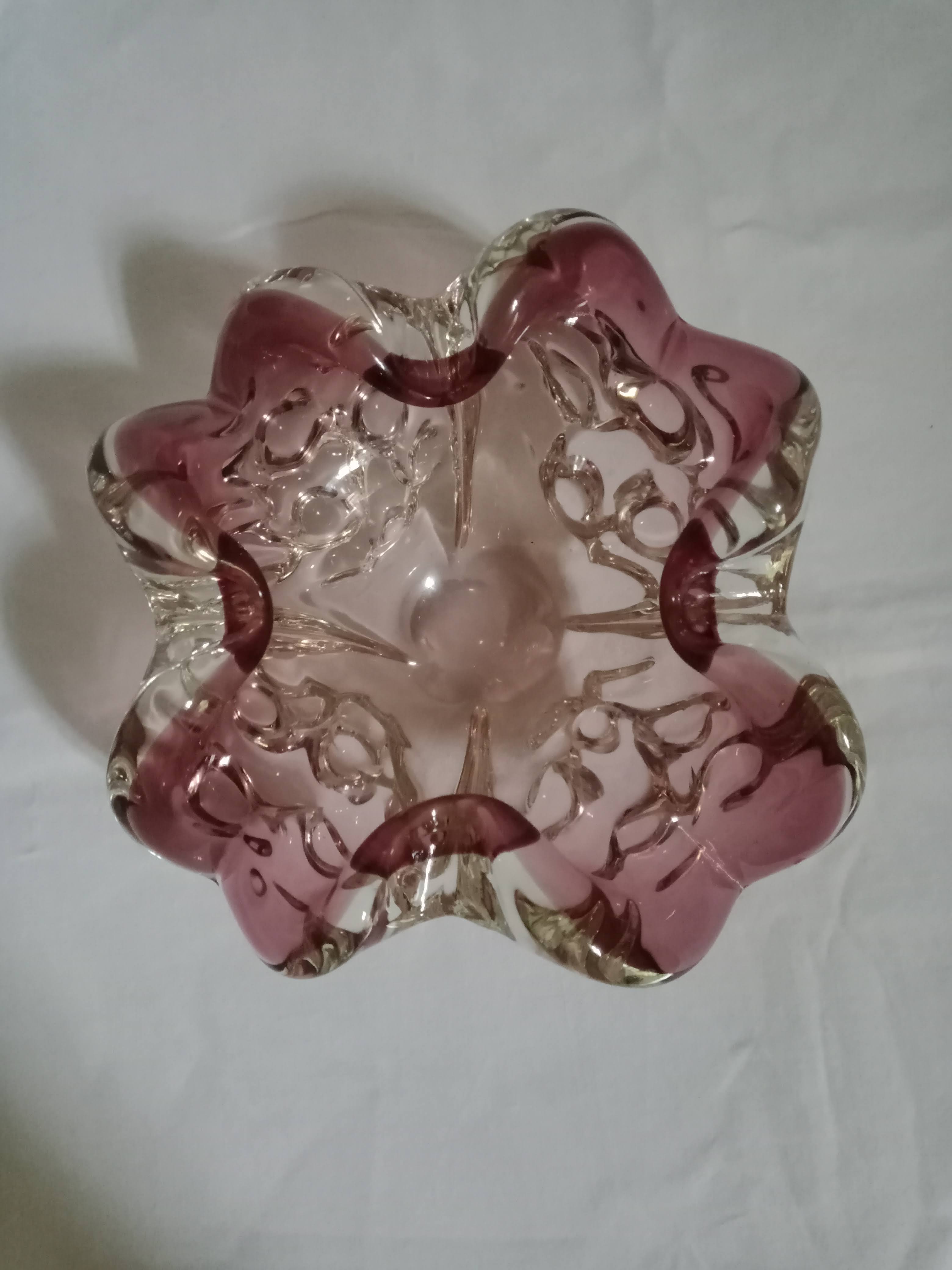 vintage purple glass ashtray