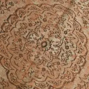 Vintage Persian Peach & Brown Rug, Oriental Pattern Rustic Carpet, 187x292