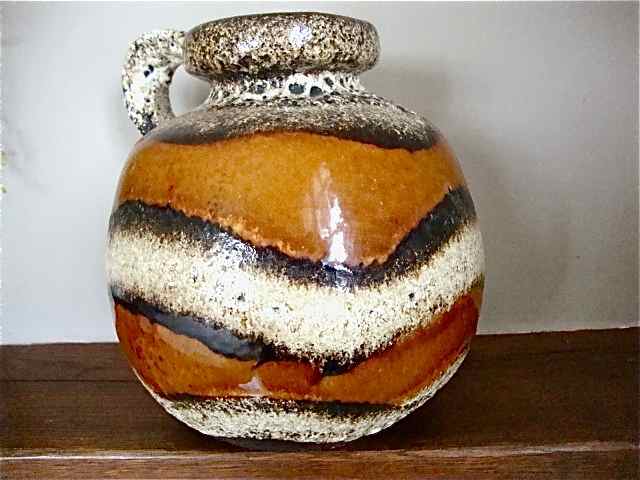 West Germany fat lava round vase