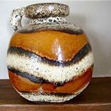 West Germany fat lava round vase
