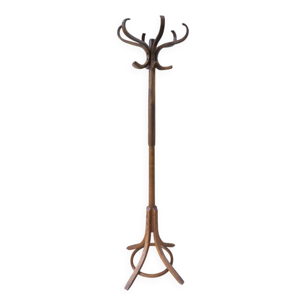 Portemanteau perroquet bois massif, style baumann