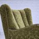 1950s, Danish relax chair. Furniture velour, oak wood,