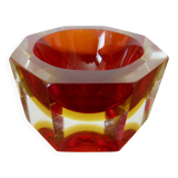 Octagonal vide poche or ashtray Sommerso Murano, design by Flavio Poli, 1970.