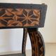 Guéridon vintage 1970 artisanat fait main miroir oriental - 60 x 30 cm
