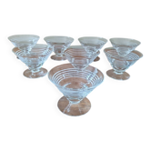 Set of 8 Art Deco champagne glasses