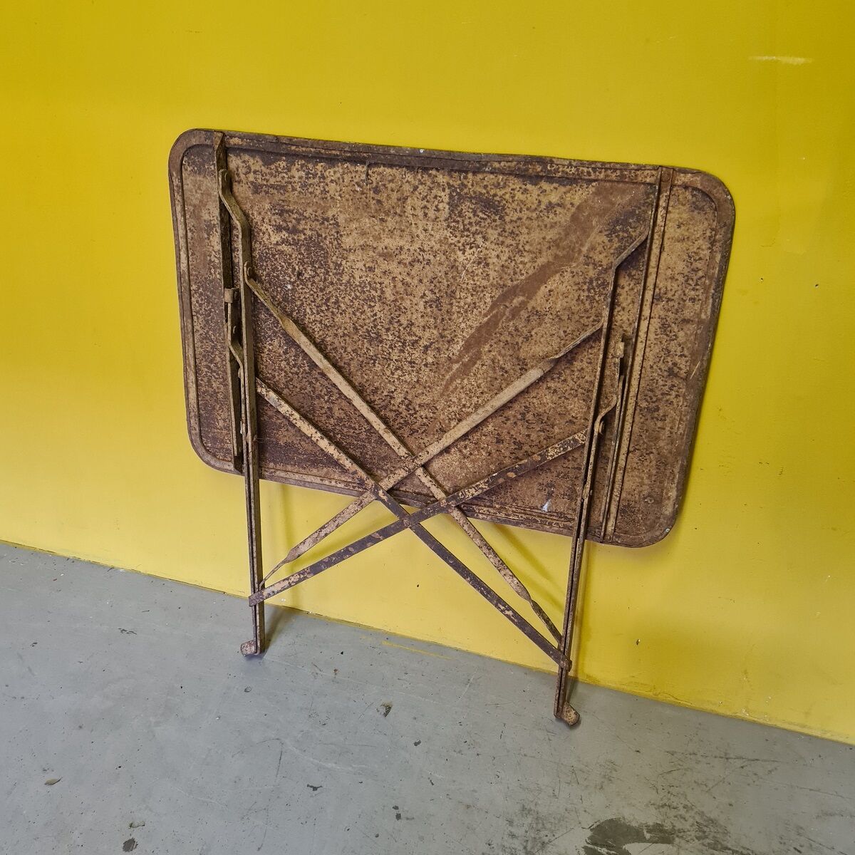 Old French Metal Bistro Garden Table, From The Early 1900s.