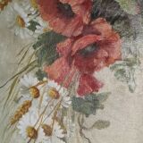 Oil painting on canvas "Country spray with poppies" 1910 signed