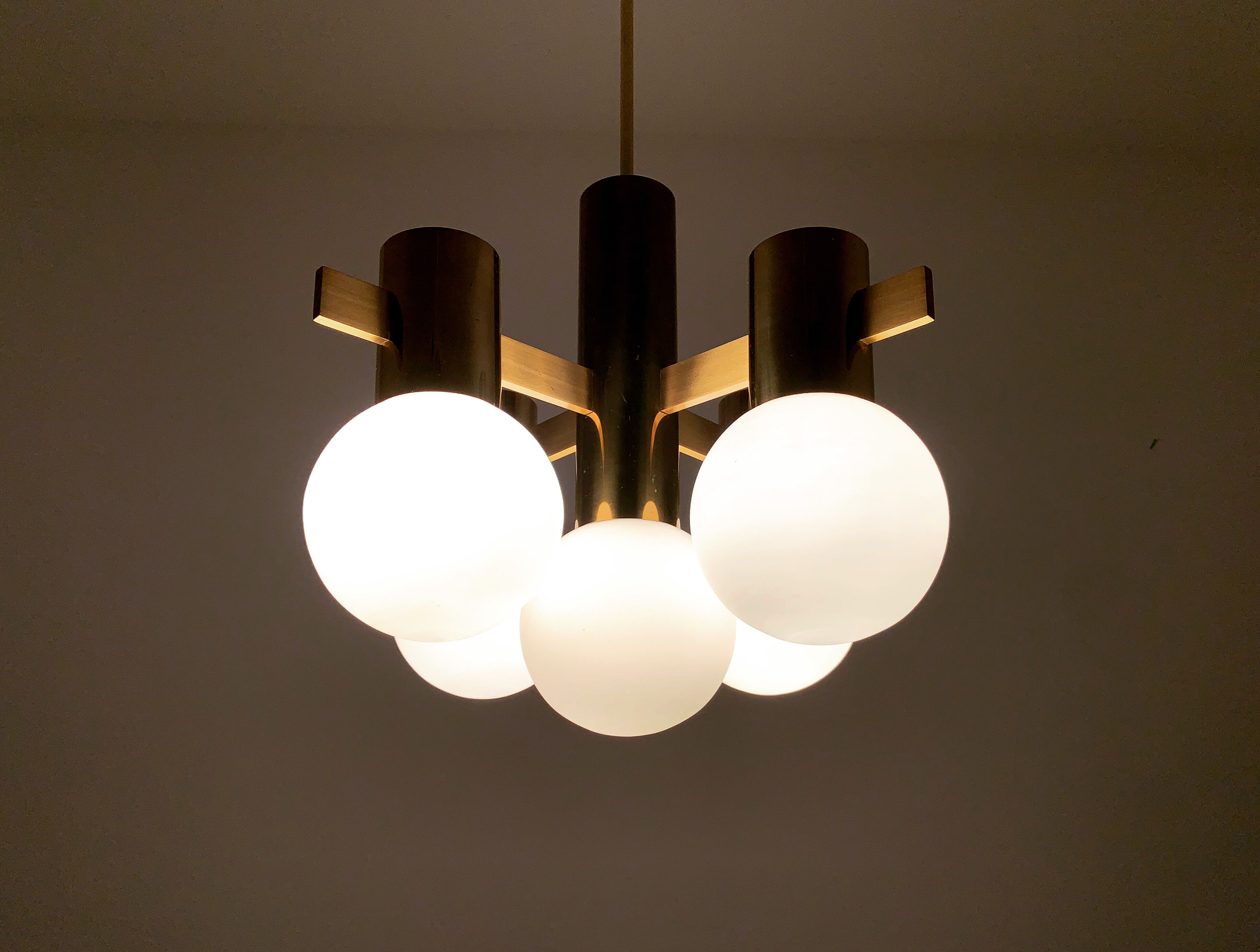 Swedish brass chandelier by Hans Agne Jakobsson