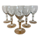 6 engraved crystal wine glasses with stems