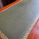 Escabeau de bibliothèque en bois massif avec marches gainées cuir