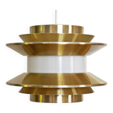Pendant light "Trava" in golden aluminium by Carl Thore for Granhaga Metallindustri. Sweden 1970s