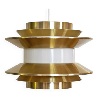 Pendant light "Trava" in golden aluminium by Carl Thore for Granhaga Metallindustri. Sweden 1970s