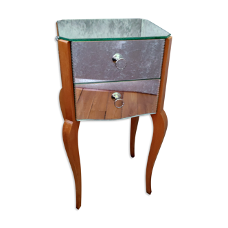 Table de chevet en miroirs années 50