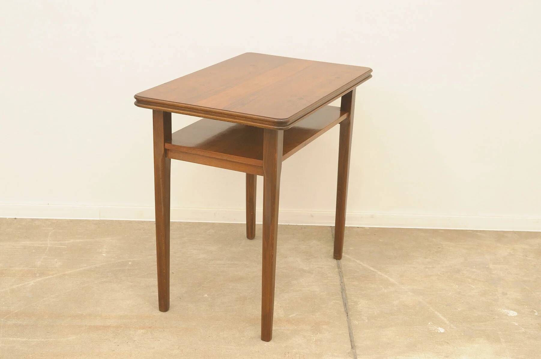 Mid-century walnut coffee table, wooden living room table, 1950s