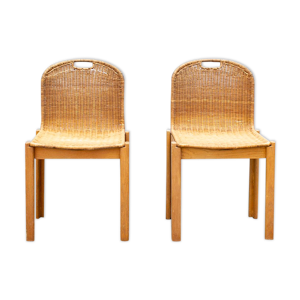 Paire de chaises en bois