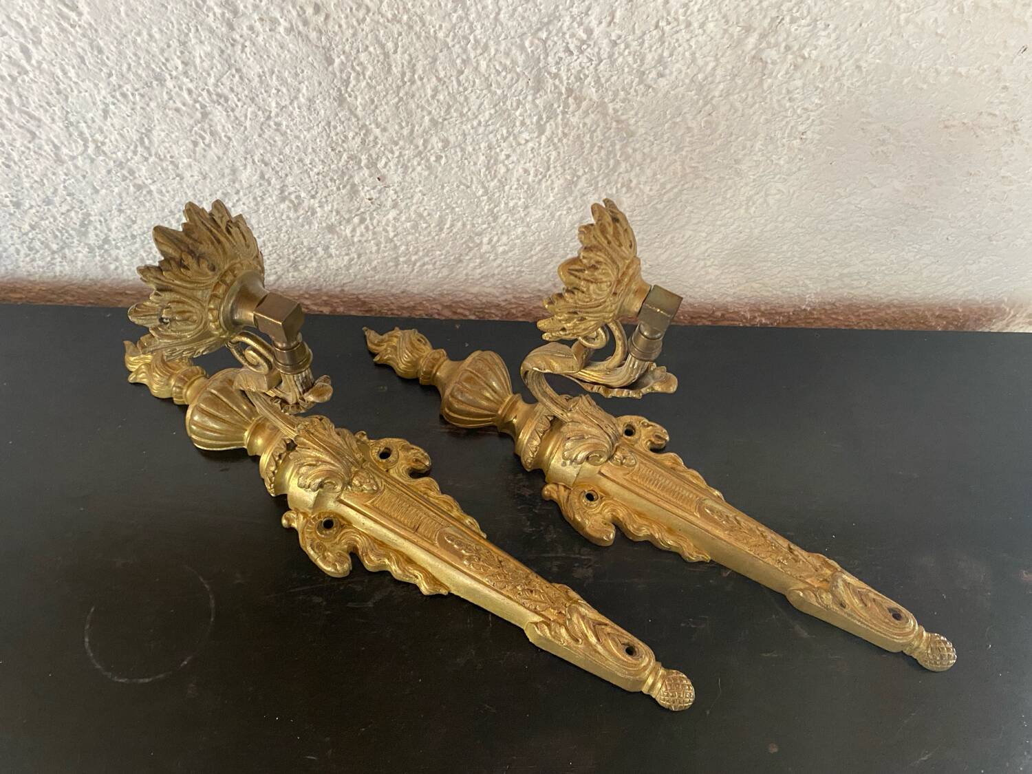 Paire d’appliques murales en bronze XIX