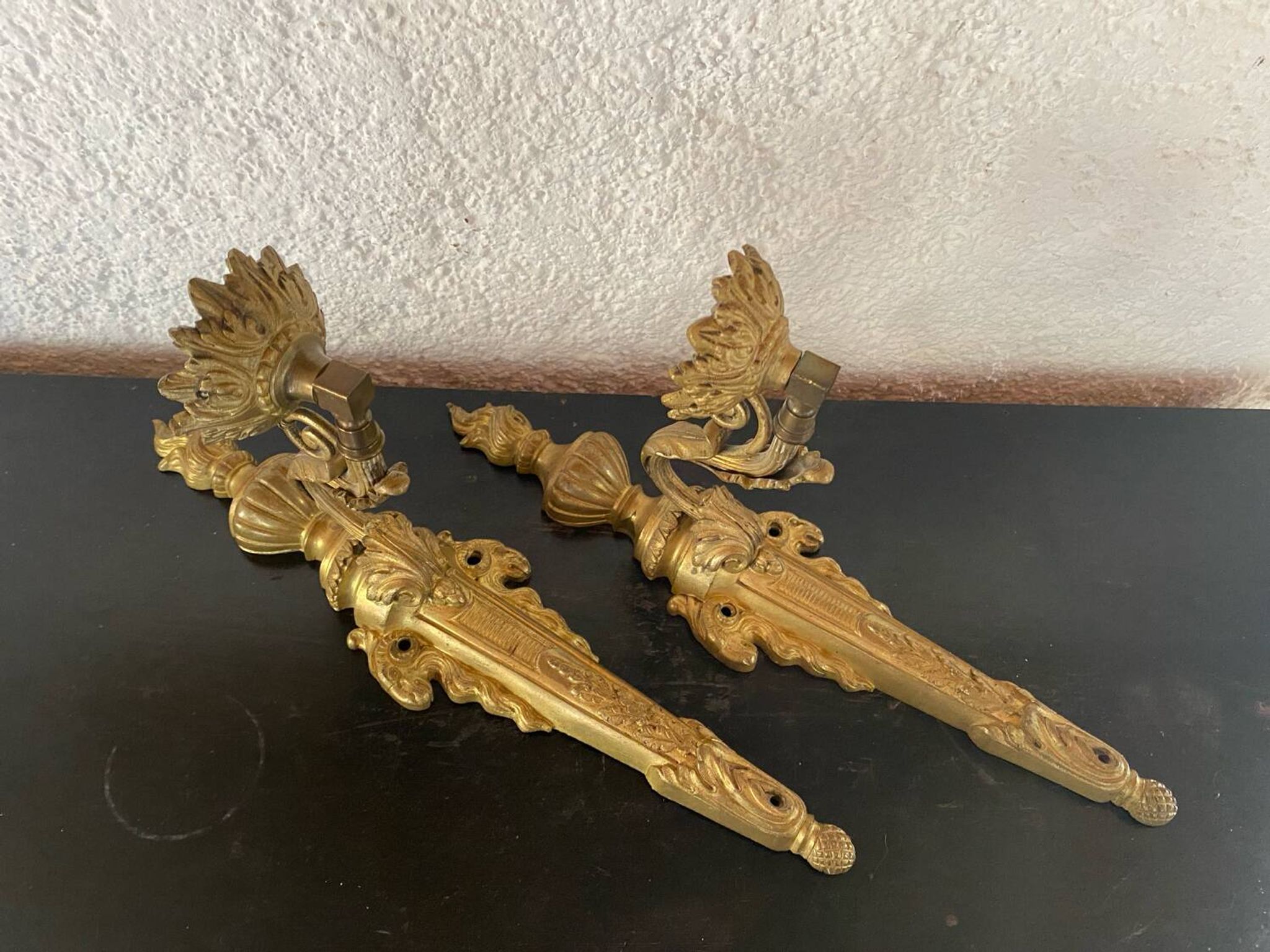 Paire d’appliques murales en bronze XIX