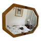 Vintage 1930s Art Deco bevelled octagonal mirror, wood and stucco - 66 x 45 cm