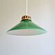 Art Deco pendant light in conical green opaline, 1920s-30s