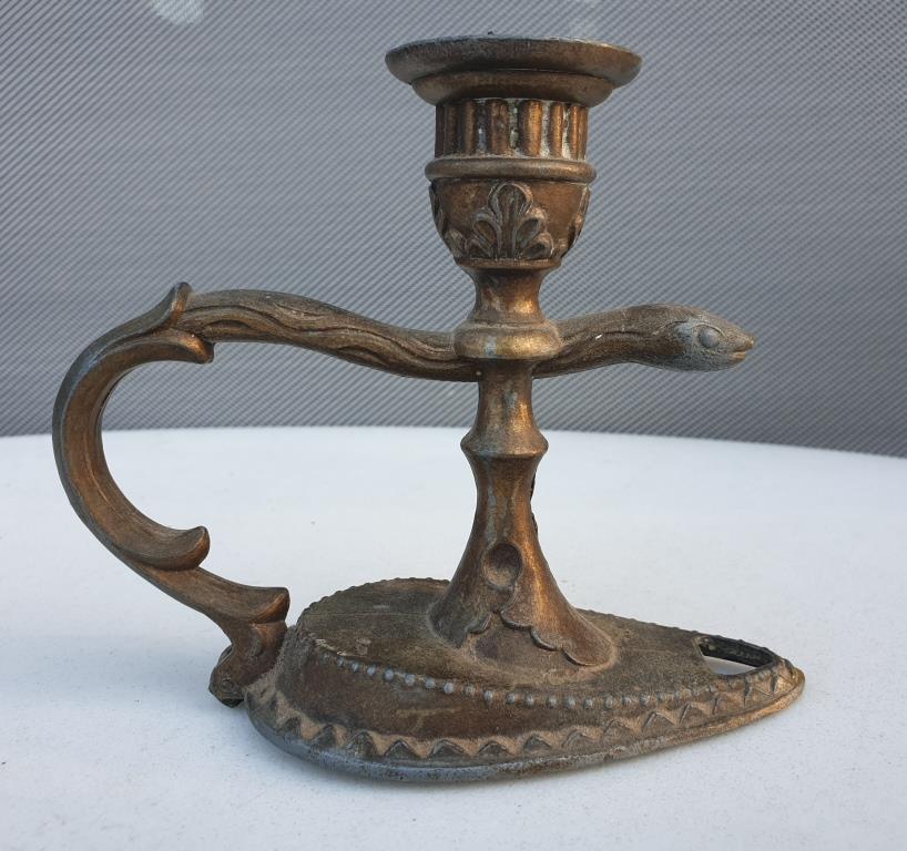 Nineteenth century snake candle holder