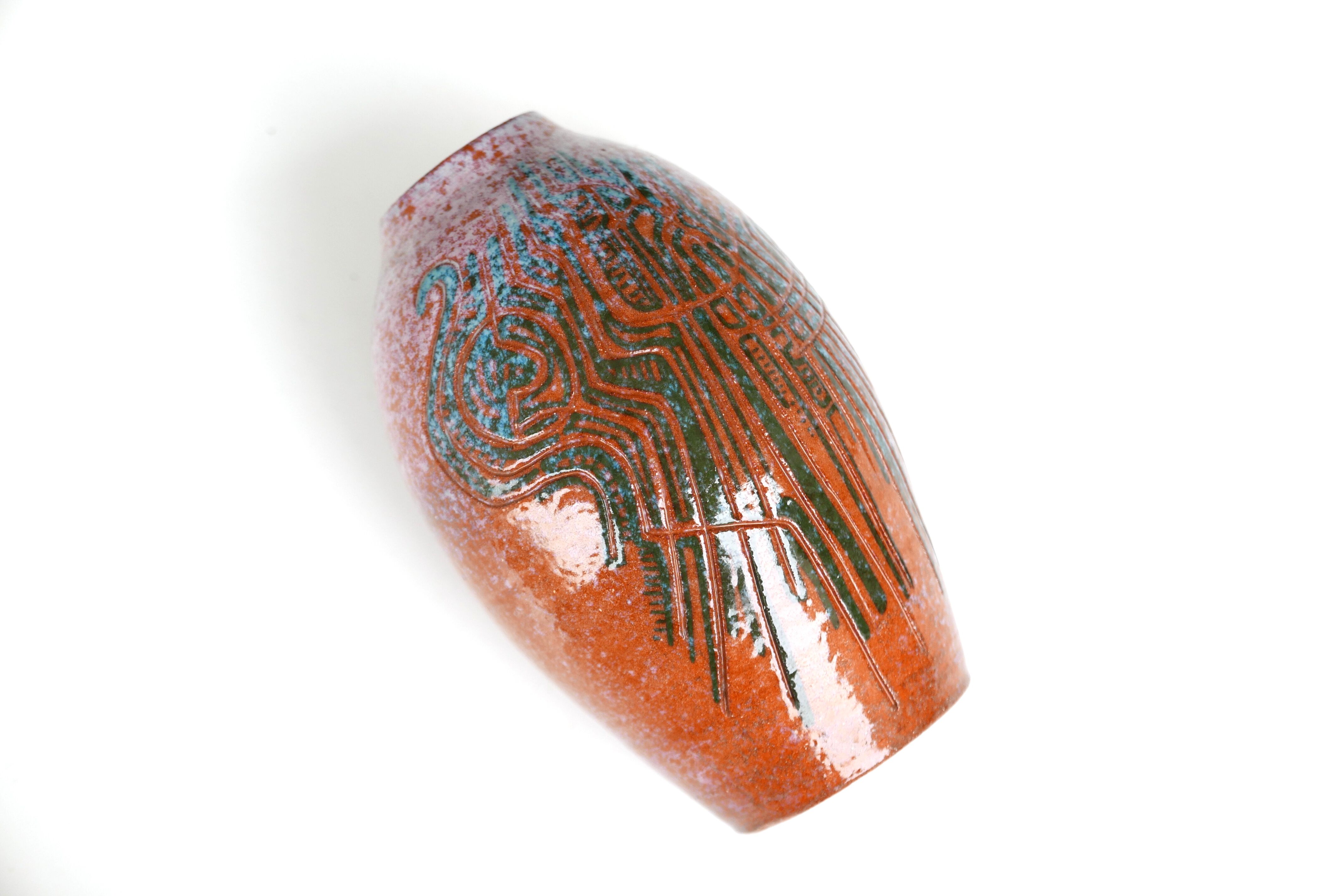 Vase ceramic of Jean Claude Seris abstract, 70 years