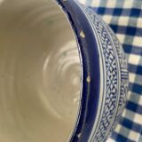 Antique covered butter pot "jobbana" from Morocco, Fes, signed Serghini.