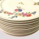 Set of 11 flat plates flowered porcelain