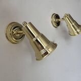 Pair of vintage adjustable wall lights in solid brass, France 1970s