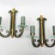 Pair of art deco lacquered metal, brass and glass wall lights