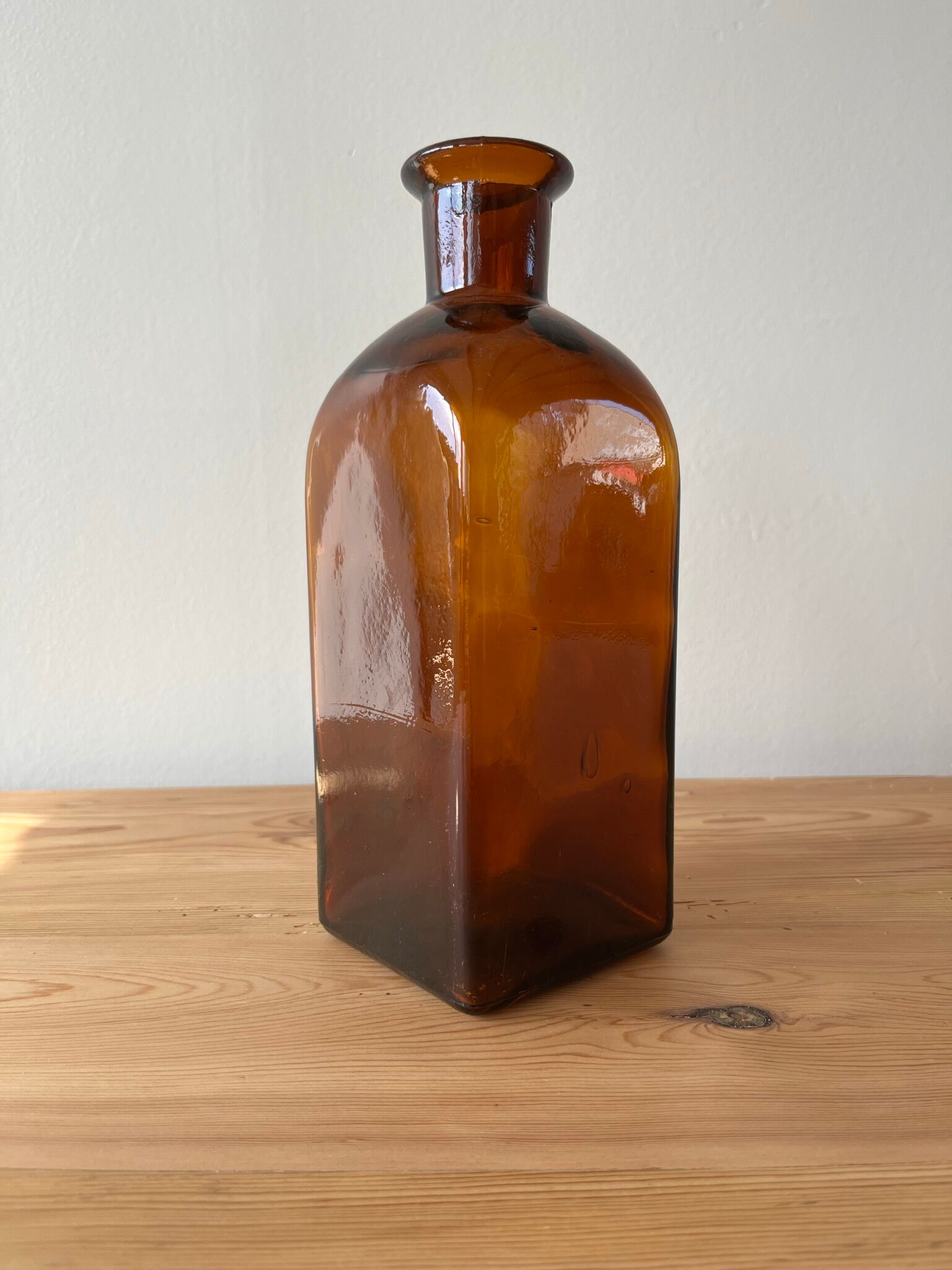 Amber Square Apothecary Bottle