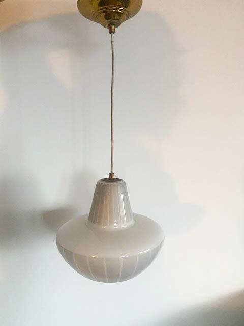 Glass and brass pendant light