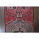 1970s Vintage Turkish Oushak Handmade Wool Cotton Pink Runner Rug 81x315