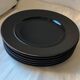 Black Earthenware Plate 21 cm Vintage