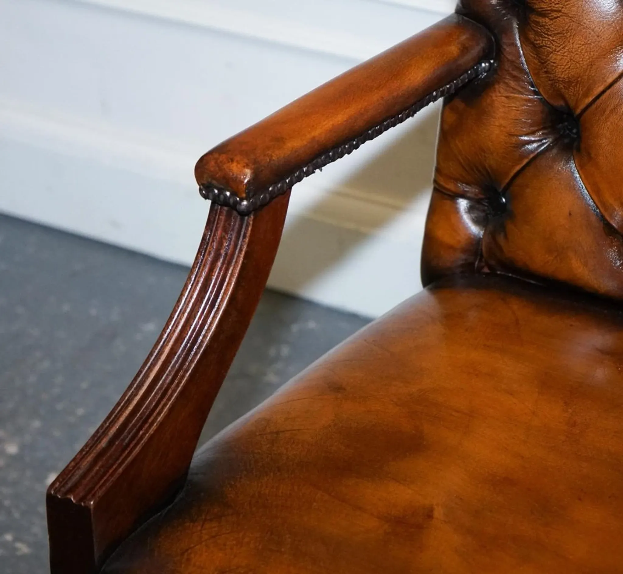Chesterfield Director's Chair in Brown Cigar Leather