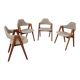 4 teak Compass chairs by Kai Kristiansen for SVA Møbler, 1960s