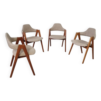 4 chaises Compass en teck de Kai Kristiansen pour SVA Møbler, années 60