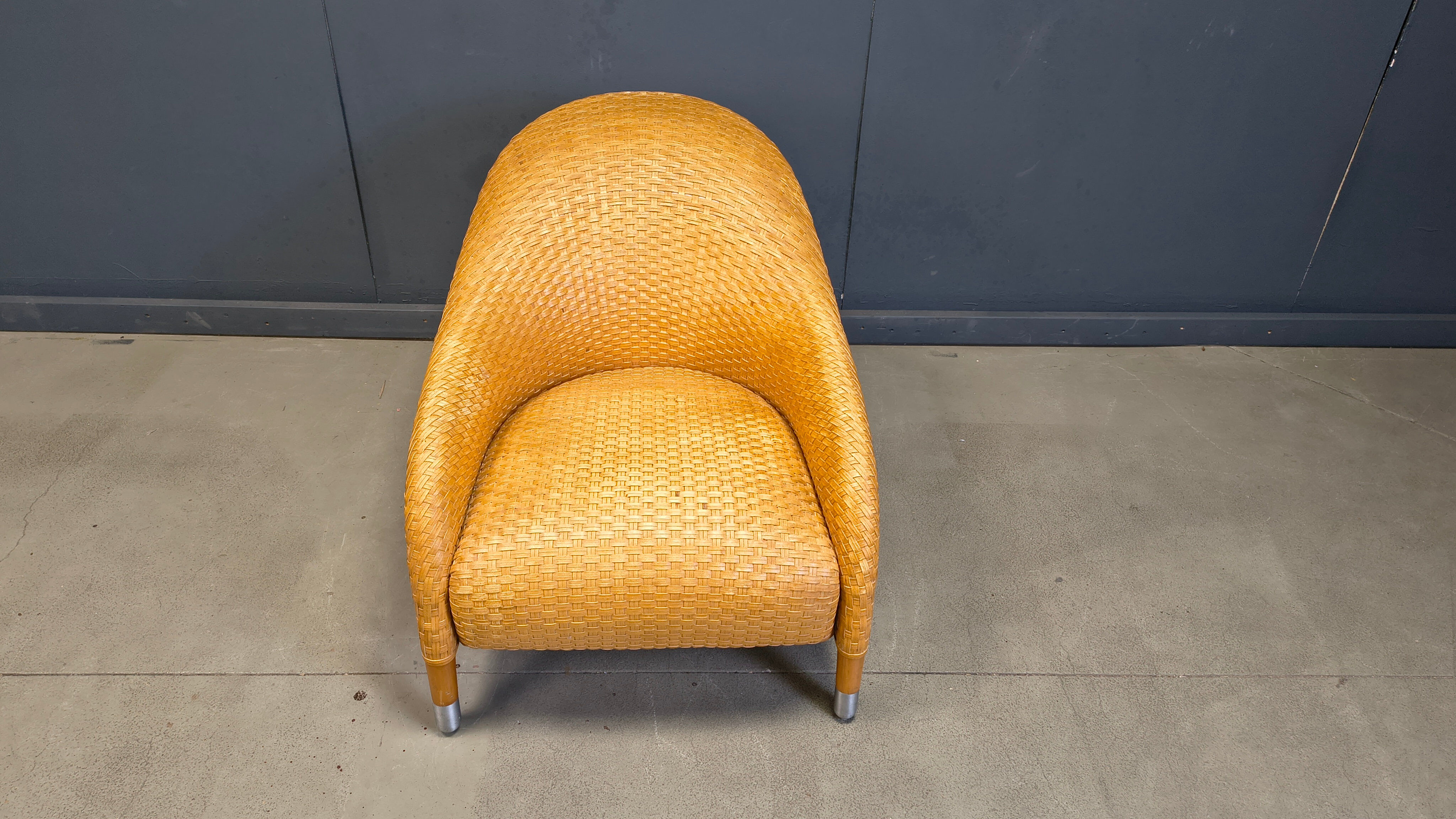 Antonio Citterio braided leather armchair, 1980s