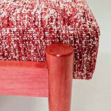 Pair of wooden stools with red crabs