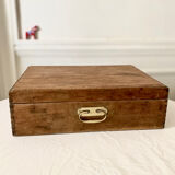 Wooden storage chest old vintage tool box